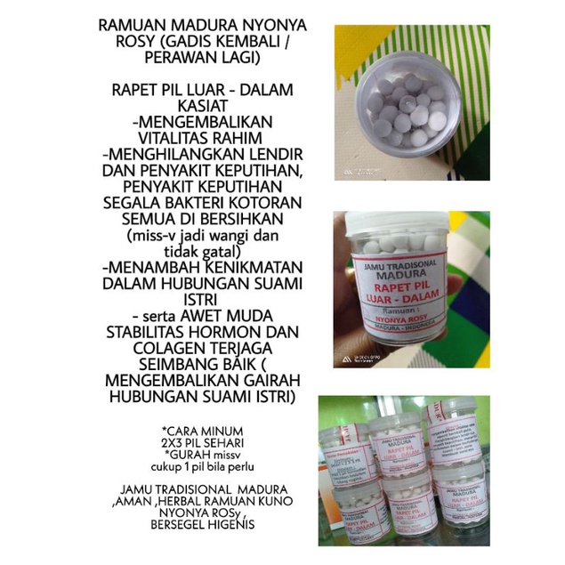 PIL VIRGIN ,RAMUAN NYONYA ROSY PIL LUAR-DALAM ,PERAWAN KEMBALI RAPET LUAR DALAM NYONYA ROSY ,bikin p