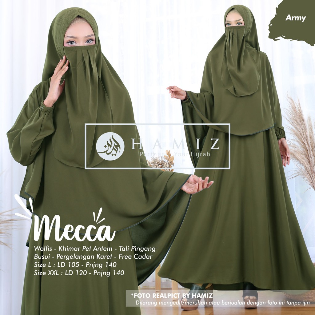 MECCA SYARI gamis set khimar cadar niqab wolfis original terbaru free ongkir HAMIZ-2