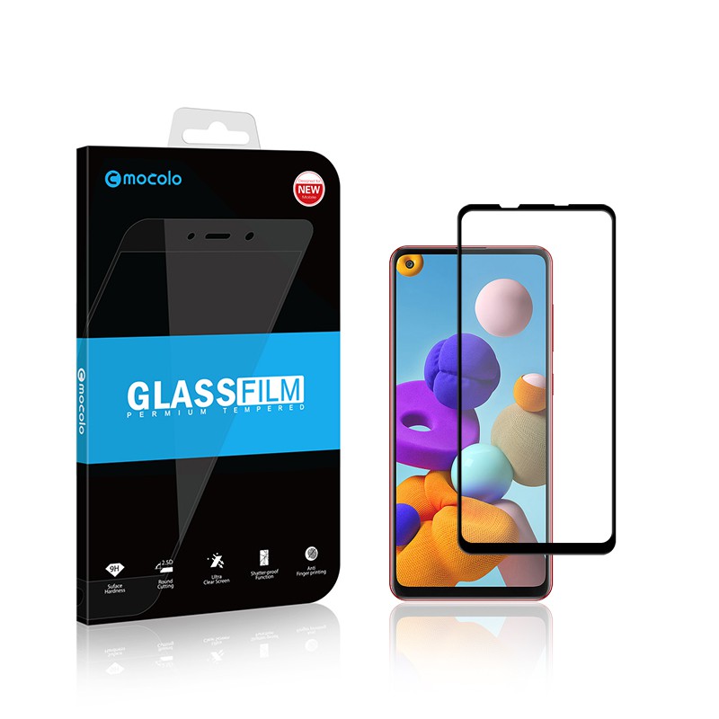 Mocolo Samsung A21s A10s A20s Tempered Glass Full Screen Cover Edge Guard Oleophobic