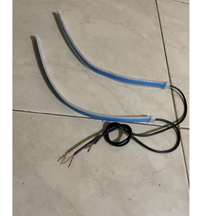 ル lampu Alis LED slim alis DRL fleksibel waterproof 12v 60cm 30cm 2 mode running motor warna pink un