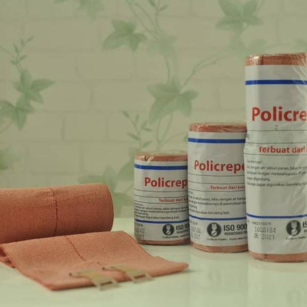 Poli Crepe Policrepe Fm Crepe 15 Cm X 4.55 M Atau 6 In/Elastis Bandit/Perban Elastis/Perban Coklat P