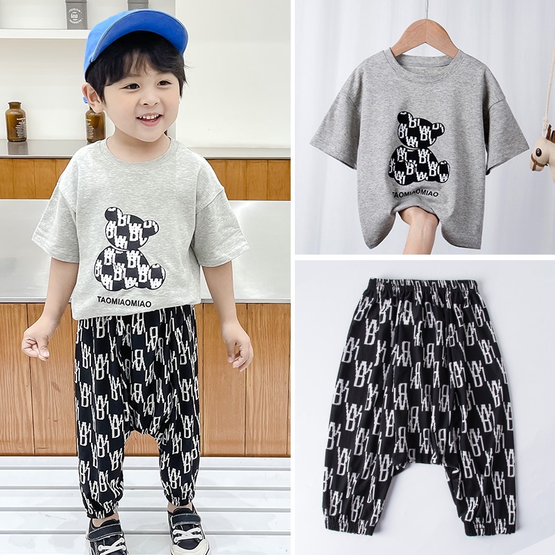 Setelan Anak Perempuan Motif Bear Baju Anak Import 3-10 thn