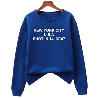 FenishaStore Sweater Basic Wanita NEW YORK CITY USA SHOT IN 14.07.07 Size M-L-XL-XXL Bisa Bayar Ditempat COD