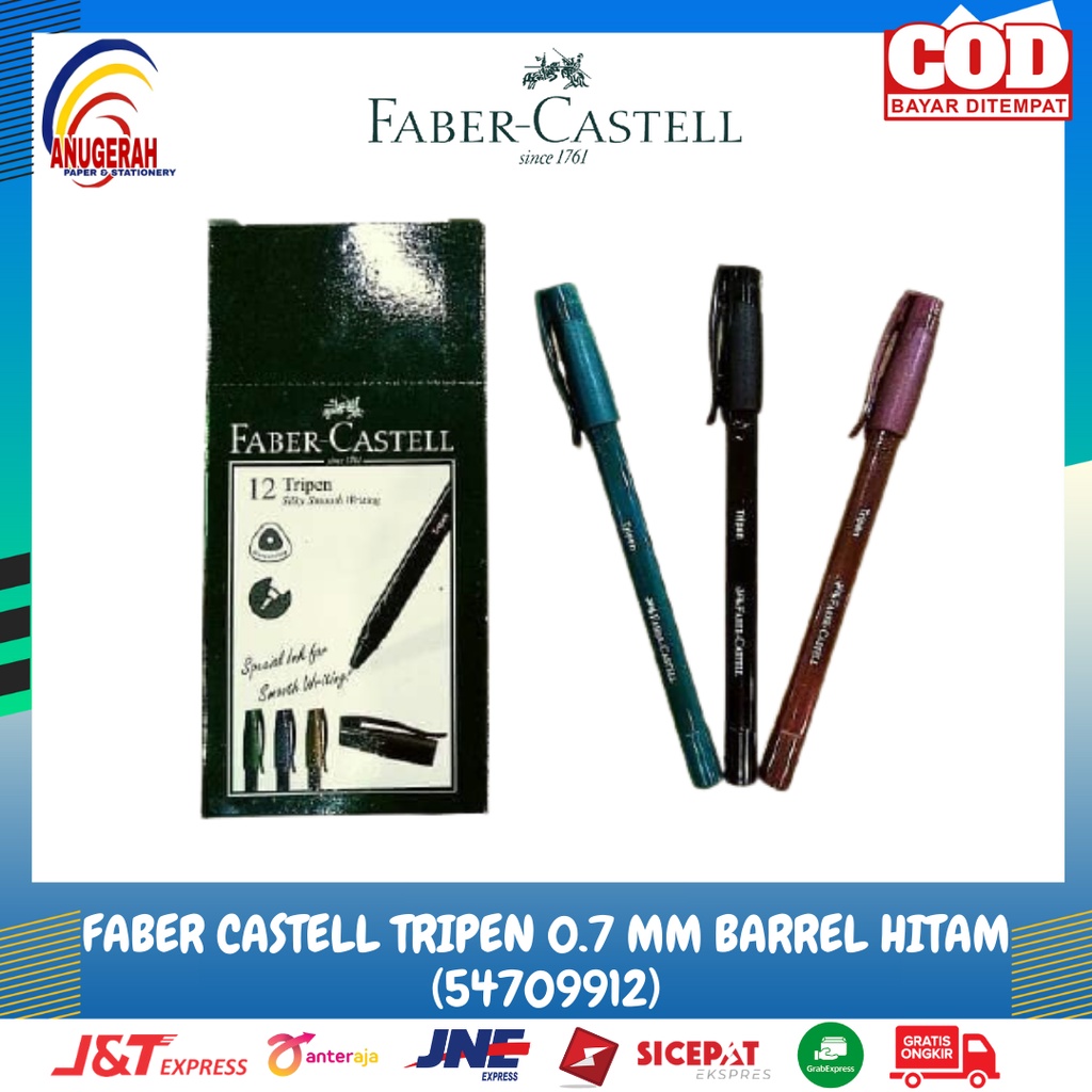 

Faber-Castell Ballpoint Tripen 0.7mm Mix Barrel Black Ink 54709912 (PCS)