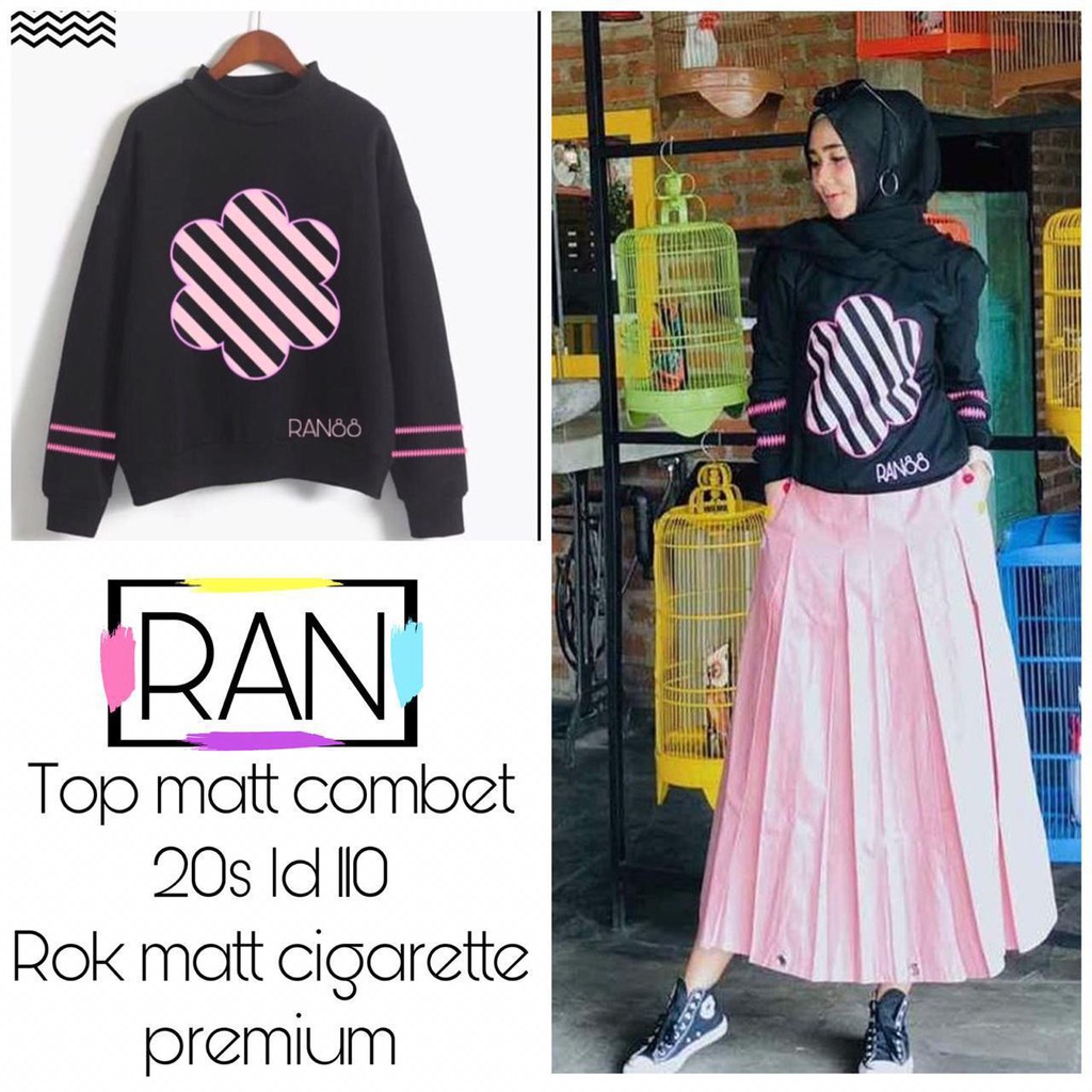 Stelan Rok Ran88 by RAN Original / Set Muslim Terlaris / Stelan Rok Wanita / Set Rok Muslim