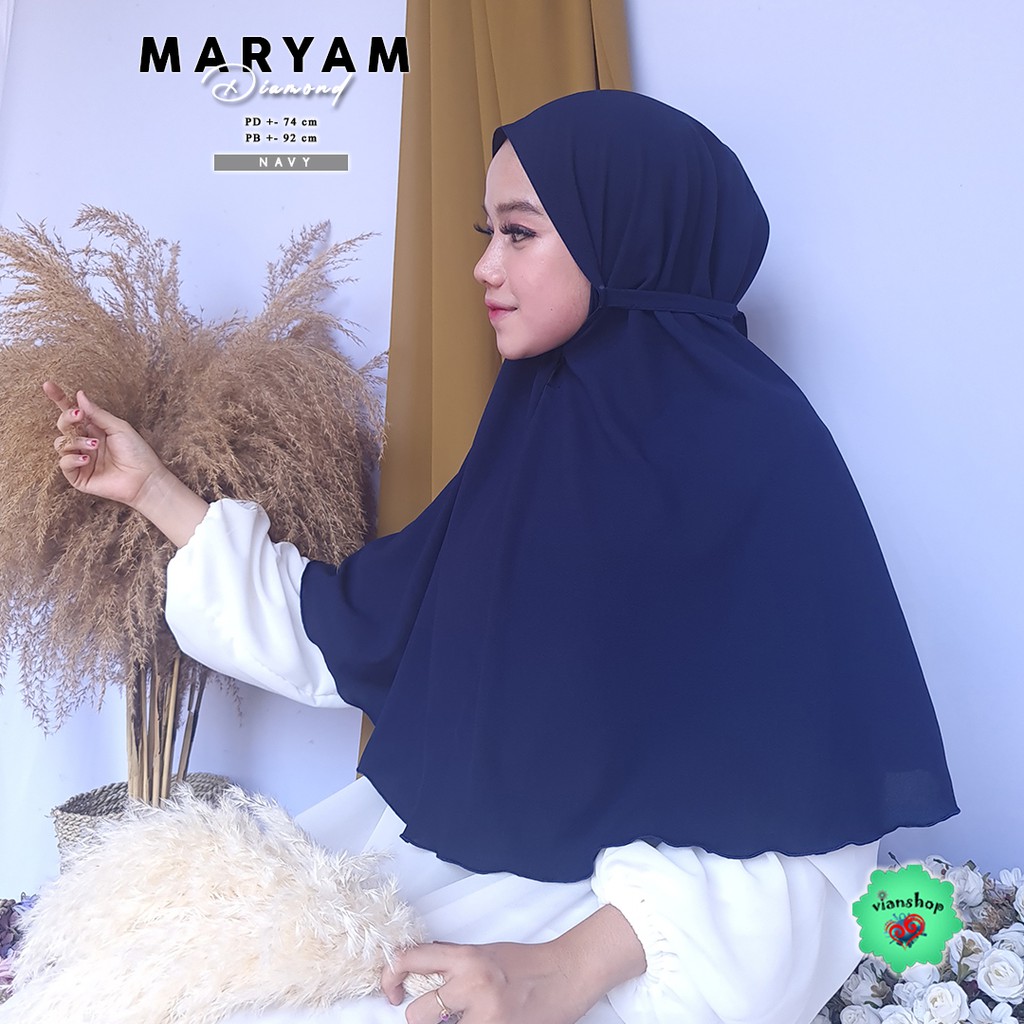 jilbab maryam PART 1 bergo tali non ped,bergo naswa , jilbab 1 layer , jilbab instan,jilbab cantik-maryam NAVY