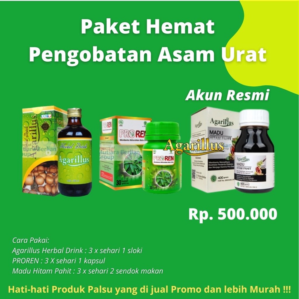 

Agarillus Paket Hemat Pengobatan Asam Urat Obat Herbal Asam Urat Menahun