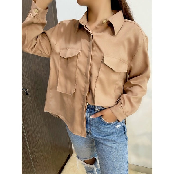 JC- Tiara Oversize Shirt / Kemeja Wanita Oversize Premium / Kemeja Oversize Polos Panjang
