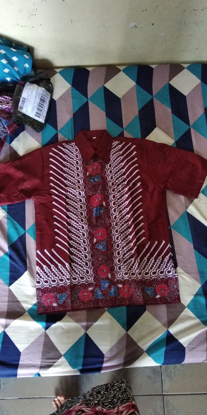 Couple Gamis Cardi Modang Kembang Batik Layer Kombinasi Muslim Maxi Sarimbit Seragam  Pesta Seragam.