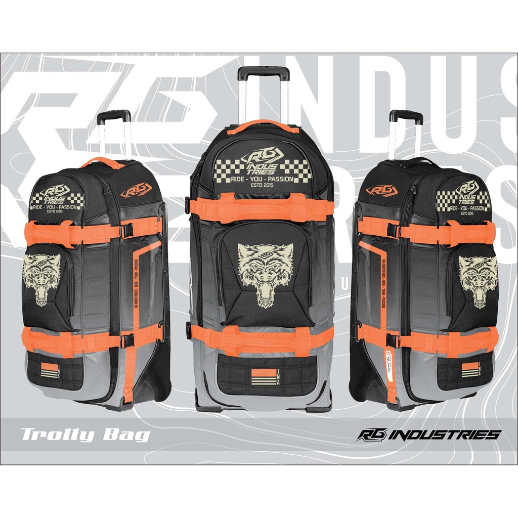 TROLLEY BAG TRAIL MOTOCROSS RG INDUSTRIES ORIGINAL TROLY BAG TAS KOPER PERLENGKAPAN AKSESORIS MOTOR 