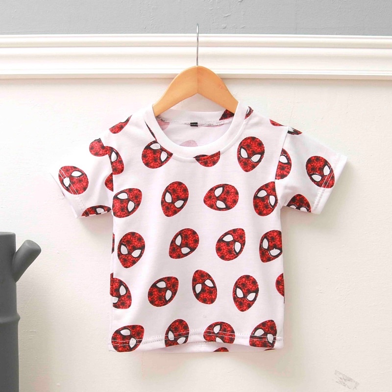 Jikialiang - KAOS ANAK LAKI LAKI &amp; PEREMPUAN USIA 1-8 TAHUN GAMBAR SPIDER