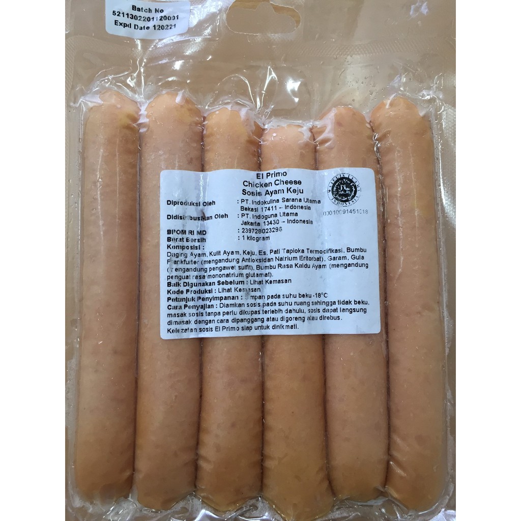 

EL PRIMO Sosis Ayam Keju 1 Kg | Premium Chicken Sausage