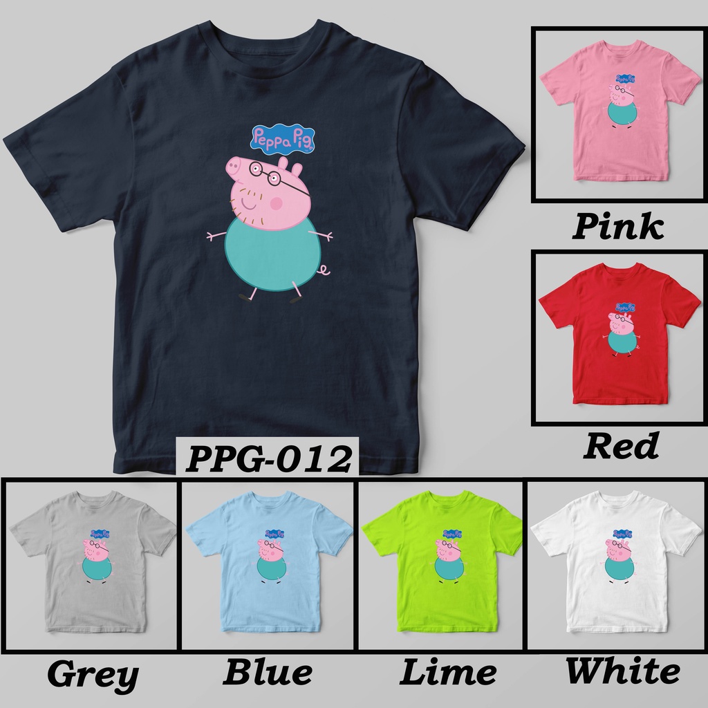 [FREE NAMA !!] Kaos Anak &amp; Family Pe*pa Pig 100% COTTON PREMIUM