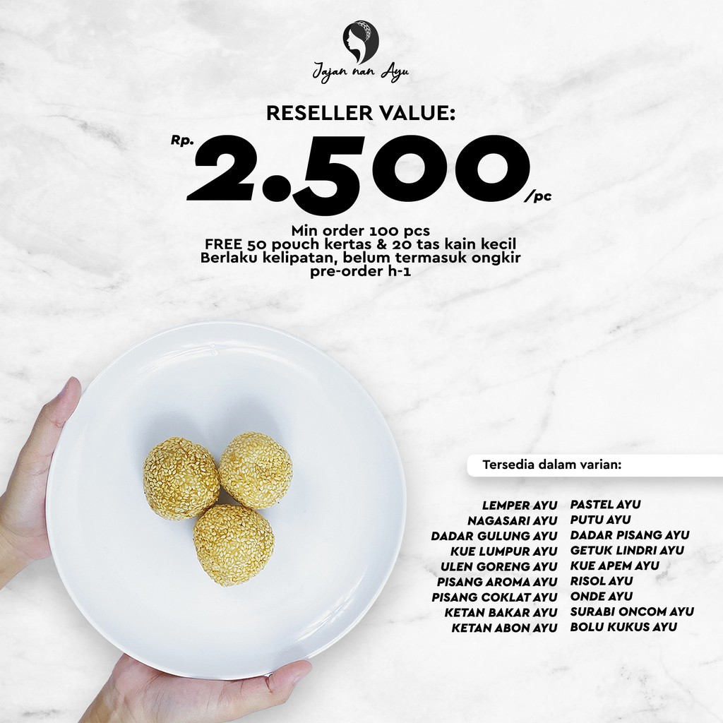 

Paket Reseller Value Jajan Nan Ayu - Jajanan Pasar dan Kue Tradisional