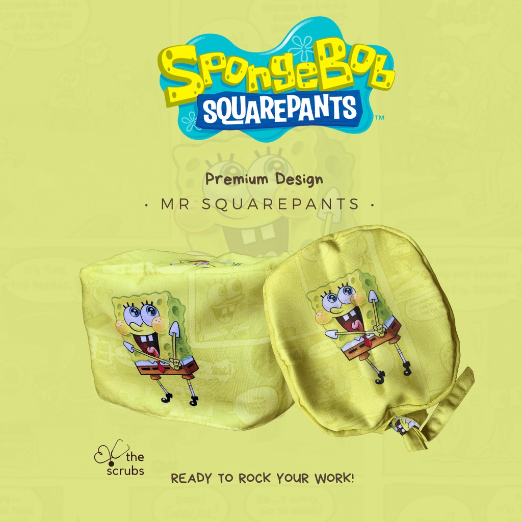 Napoli Premium (Surgical Hat/Surgical Cap) Mr. Squarepants (Spongebob 4)