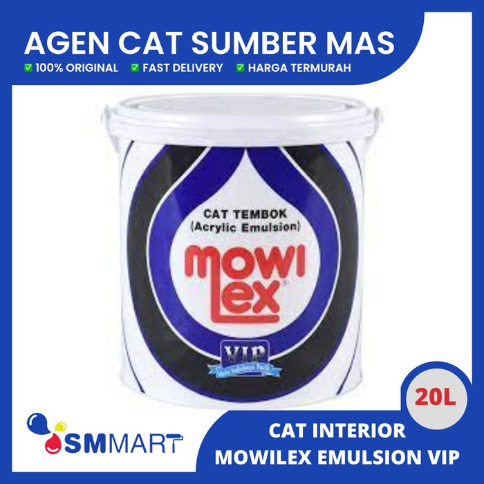 Mowilex Emulsion Interior VIP 20L / CAT TEMBOK DALAM PREMIUM 1