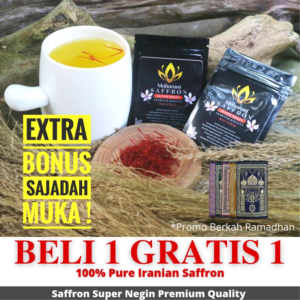 SAFRON ORIGINAL [BELI 1GR GRATIS 1GR] SAFFRON SUPER NEGIN BUNGA SAFRON ASLI IRAN KUALITAS PREMIUM