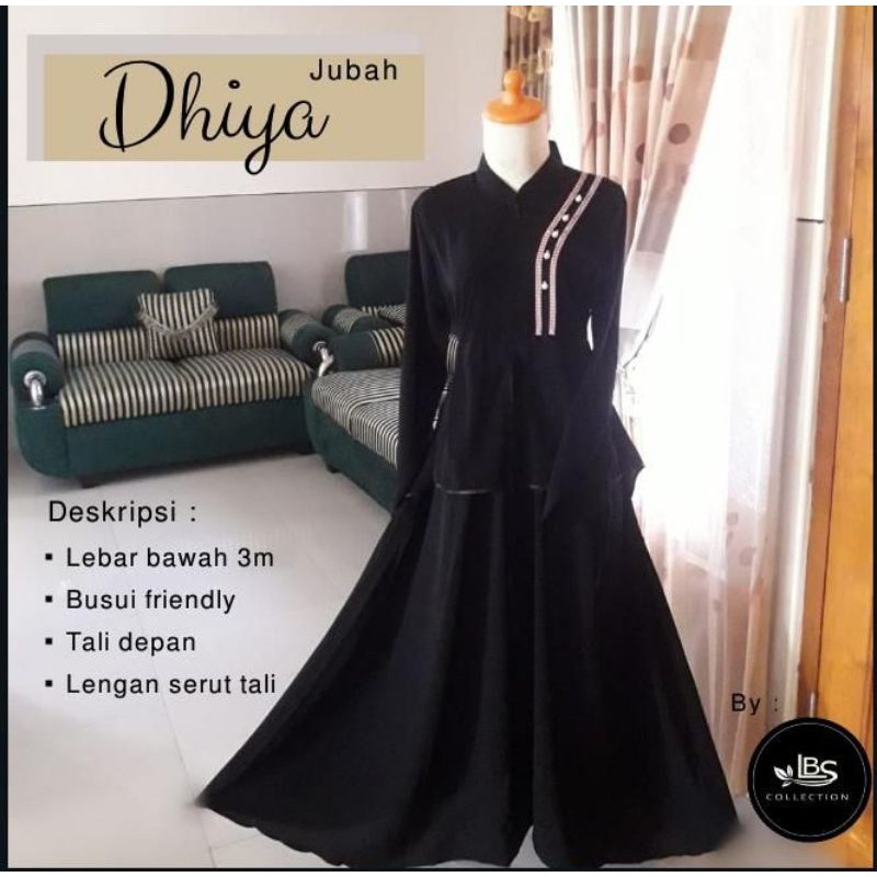 abaya hitam jubah muslimah elegan premium