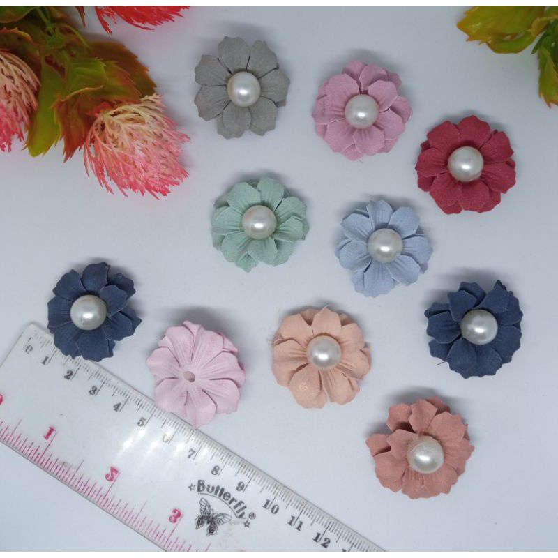 Bunga Suede 12 pcs Bunga Mahar Bunga Aplikasi Suede