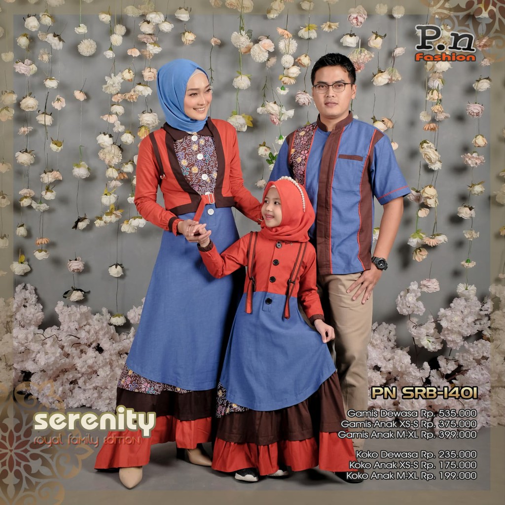 Sarimbit PN fashion SRB - 1401 / Gamis Modern / Fashion / PN Fashion / Gamis Katun / Katun Jepang