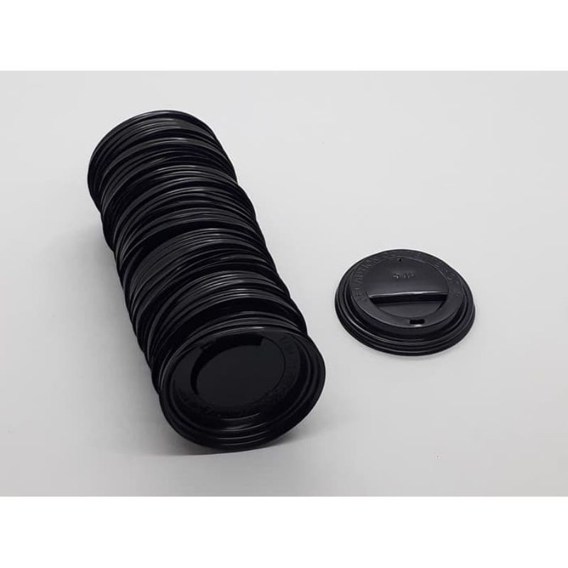 Tutup PaperCup 8oz Hitam / Tutup Gelas Kopi Kertas 8oz Hitam