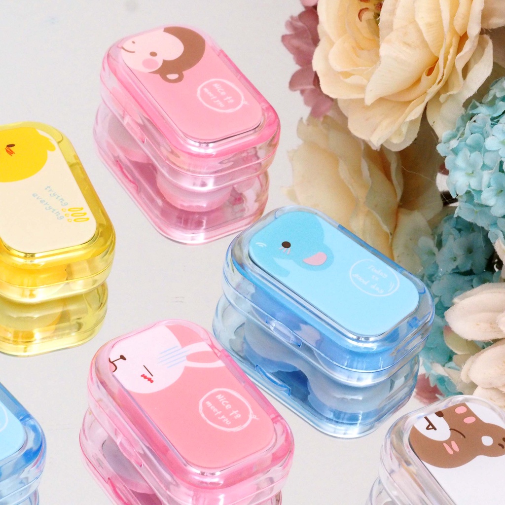 Kotak Tempat Softlens Motif Animal Cute Ada Cermin Softlens Case Travel Kit