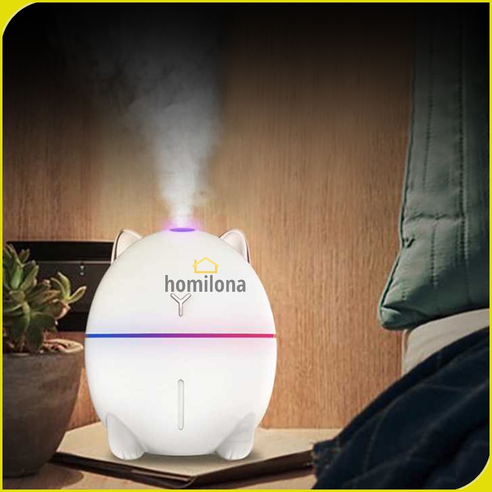 Dudu Cat Air Humidifier Ultrasonic Aromatherapy Oil Diffuser Night Light 200ml Taffware HUMI DDM 1 White Pink