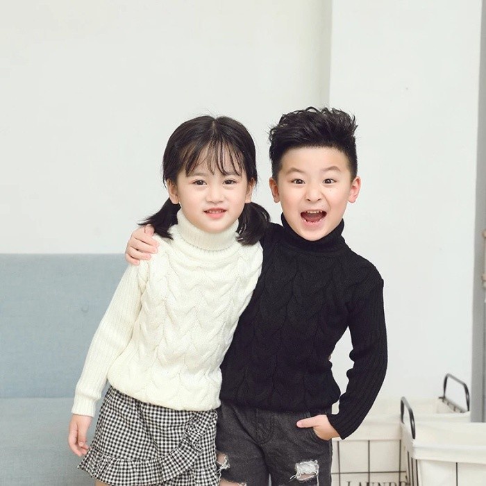 Sweater tebal rajut anak musim dinginwinter pullover turtleneck kids