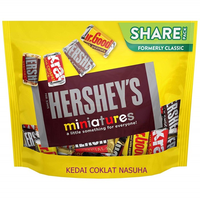 

Coklat Hersheys Miniatures Isi 294Gram Asal Usa Amerika