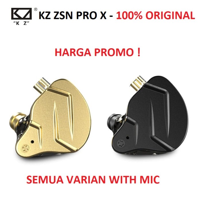 KZ ZSN Pro X with Mic 1DD+1BA Hybrid Technology Earphone InEar Monitor - Gold / Blue / Black