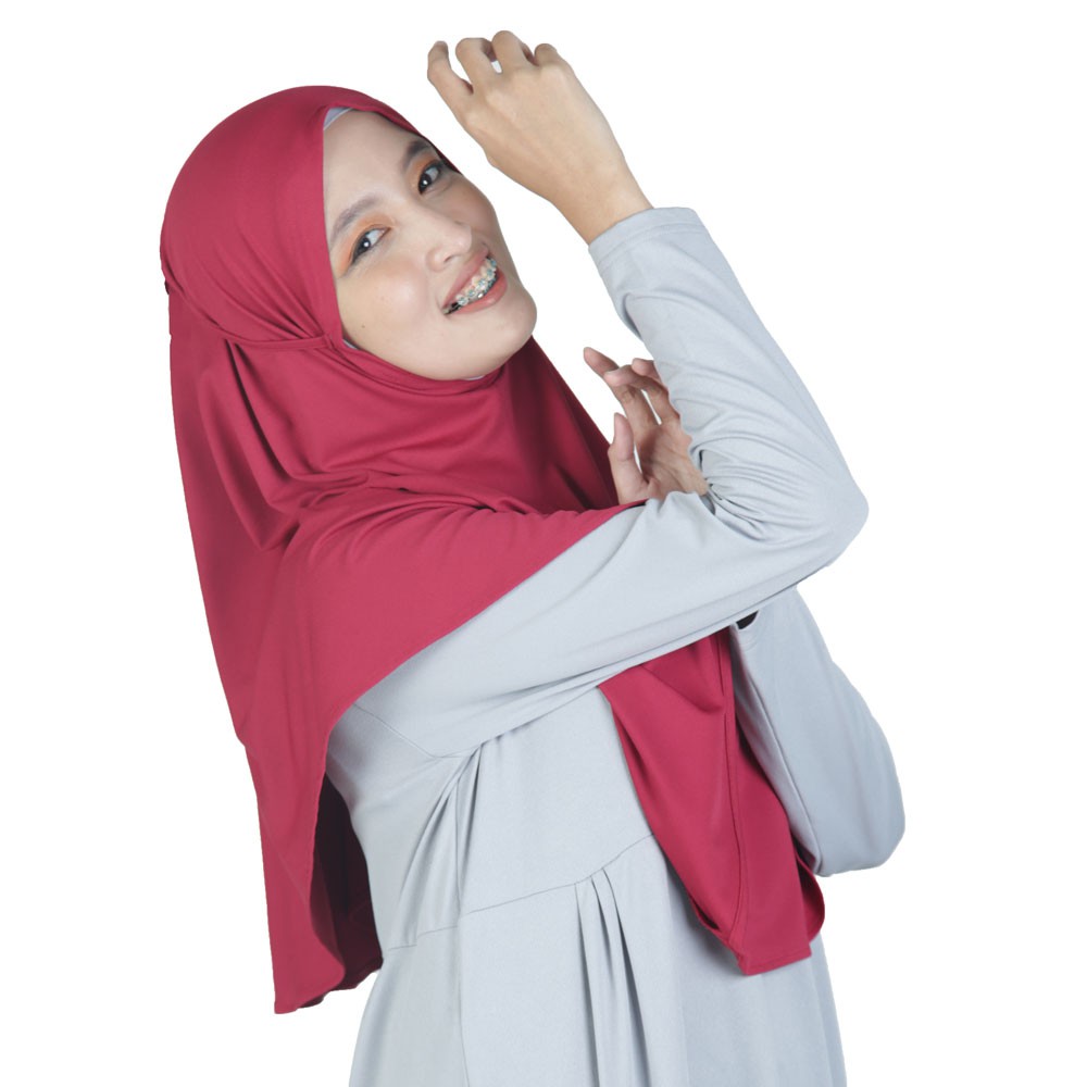 Jilbab instan Bergo Zaria Sabelya-Maroon