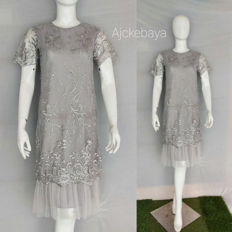 DRES/DRES TULLE/DRES TERBARU/DRES MODERN/KEBAYA DRES/PAKAIN PESTA/AJC KEBAYA