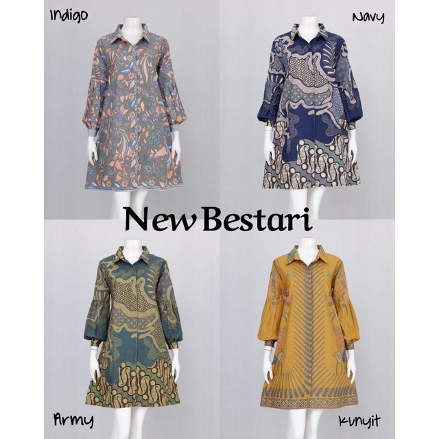 Tunik New bestari batik solo atasan kerja tunik trendy