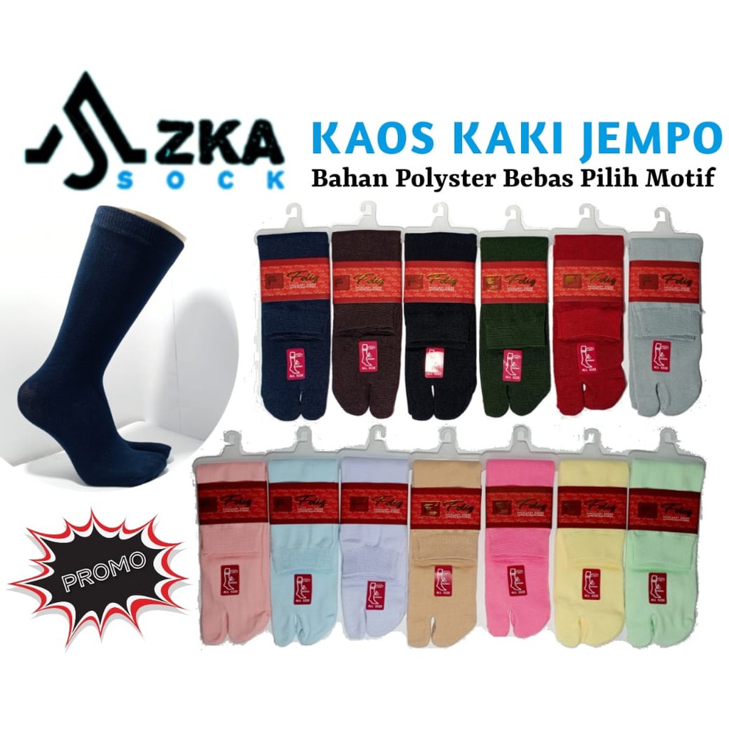 (Perpasang) Kaos Kaki Jempol Polos Bahan Polyster