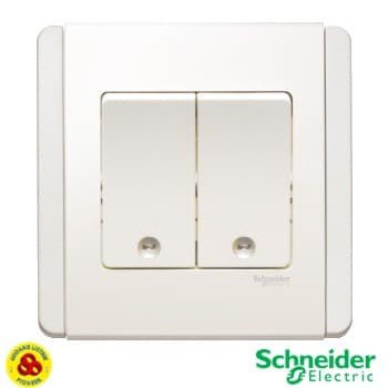 SCHNEIDER SAKLAR 2G SERI NEO E3032V1_EWW DOUBLE 2 GANG 1 WAY LED WHITE