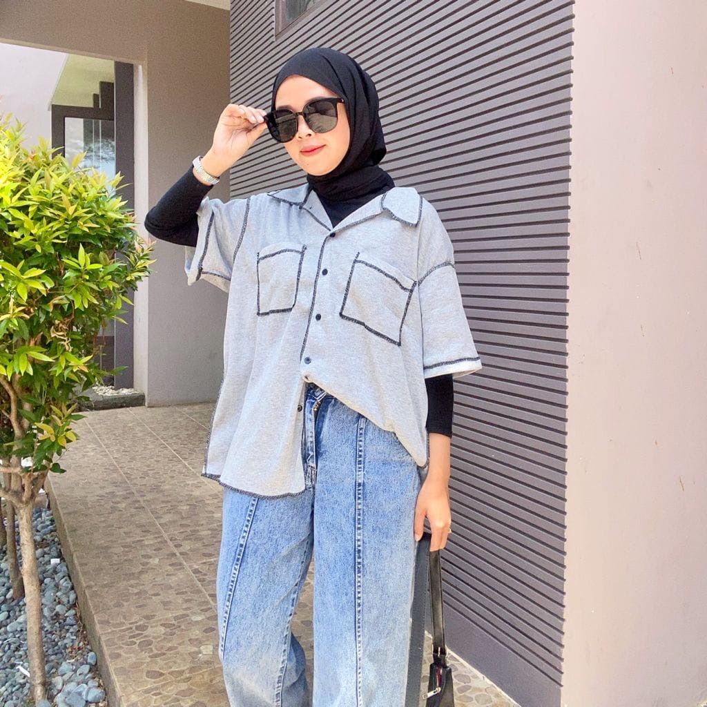 1KG MUAT 7PCS | CHIQA BLOUSE RIB BOBAL HITS OOTD SELEBGRAM FASHION WANITA KOREAN STYLE TERBEST SELLER