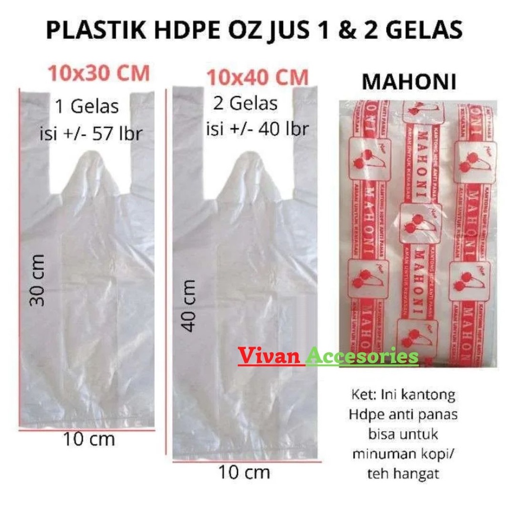 HD KANTONG PLASTIK BENING JUS MAHONI 1 &amp; 2 CUP