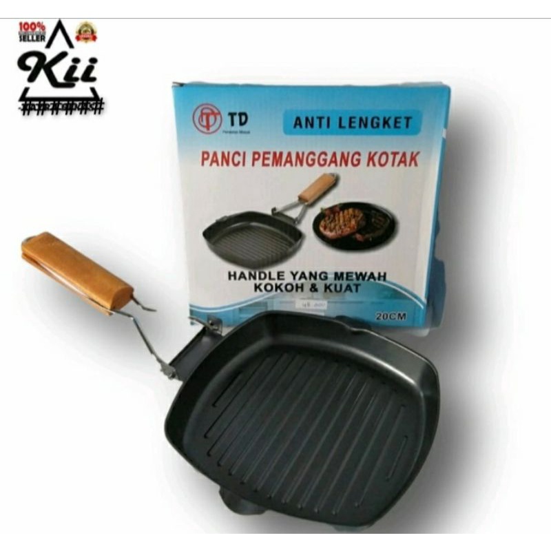 PANCI PANGGANG KOTAK/PANCI PENGGORENGAN STEAK/BBQ/TEFLON/PANCI ANTI LENGKET