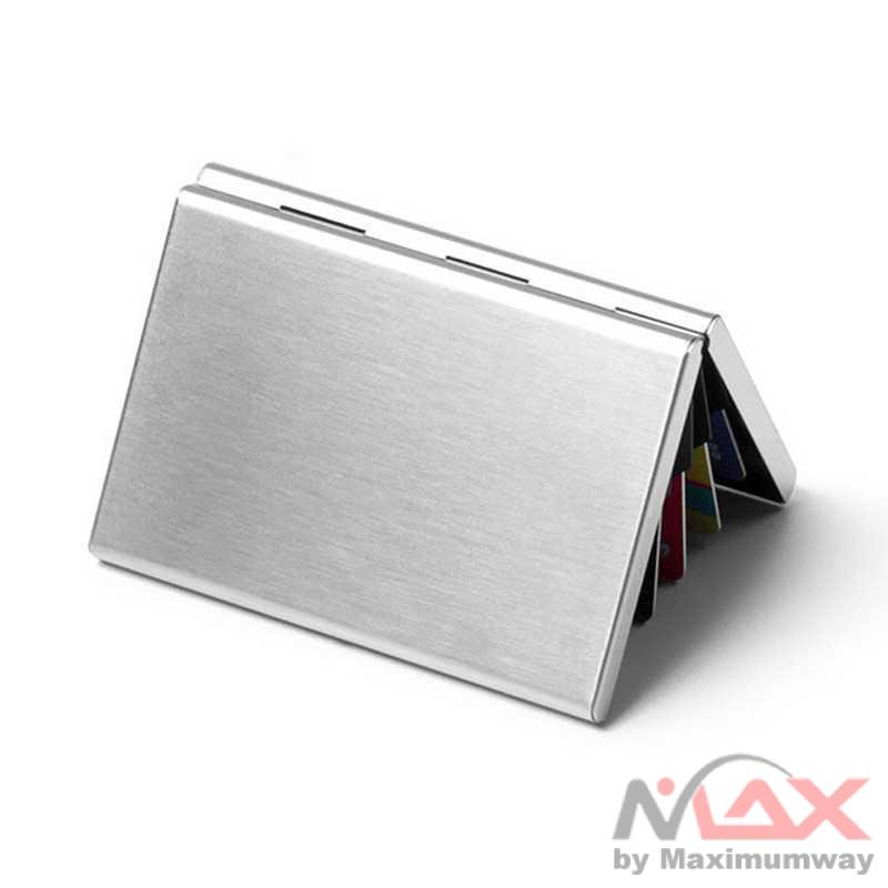 Dompet Kartu Aluminium 6 Slot Anti maling RFID tahan tekanan Proteksi kartu maximum pria wanita Antimagnetic Card Holder Women Men RFID Blocking Metal Slim Wallet Money Bag Anti-scan Credit Card Case Debit ID Cards Purse