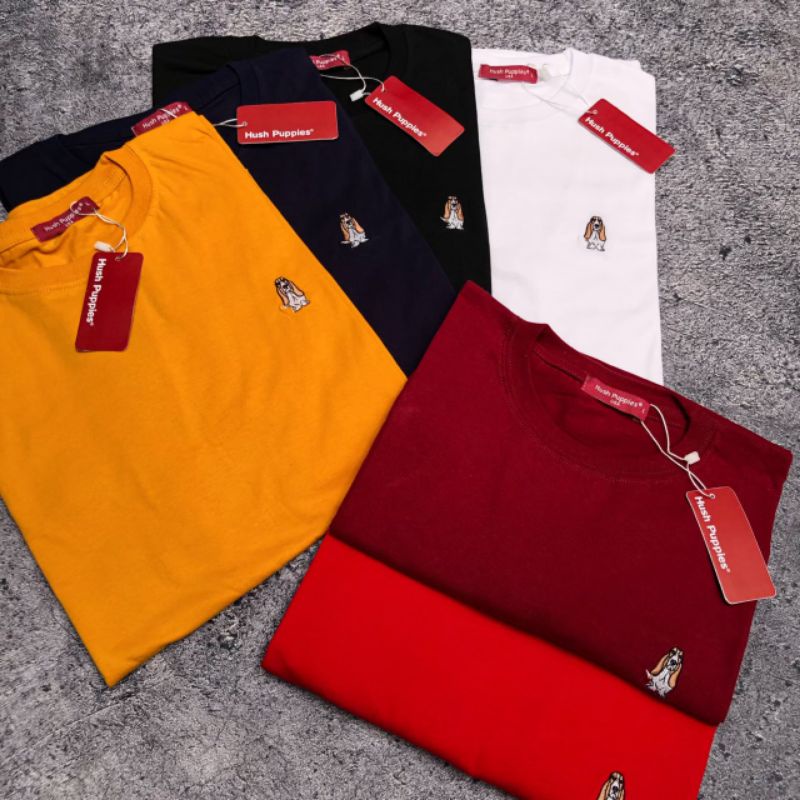 KAOS HUSH PUPPIES MINI LOGO BORDIR / KAOS HUSH PUPPIES / HUSH PUPPIES TSHIRT