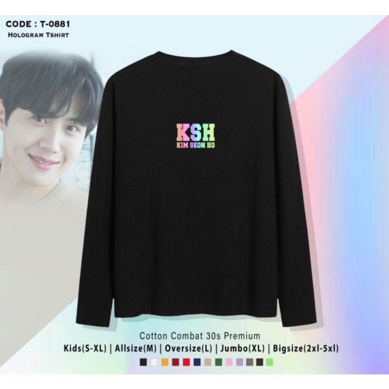 KAOS LENGAN PANJANG KIM SEON HO HOLOGRAM RAINBOW