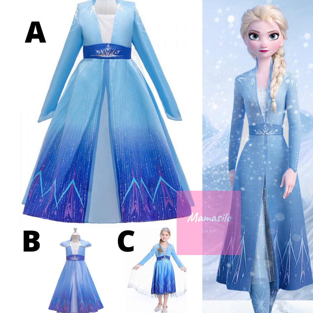[MAMASILO] Baju Frozen anak perempuan KOSTUM FROZEN ELSA 2 Kostum Elsa Frozen 2