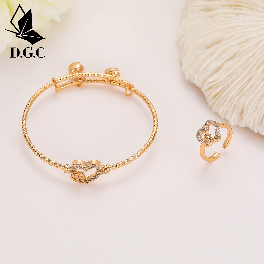 set perhiasan anak titanium anti karat hellokitty kalung titanium wanita anting titanium anti karat gelang wanita D477