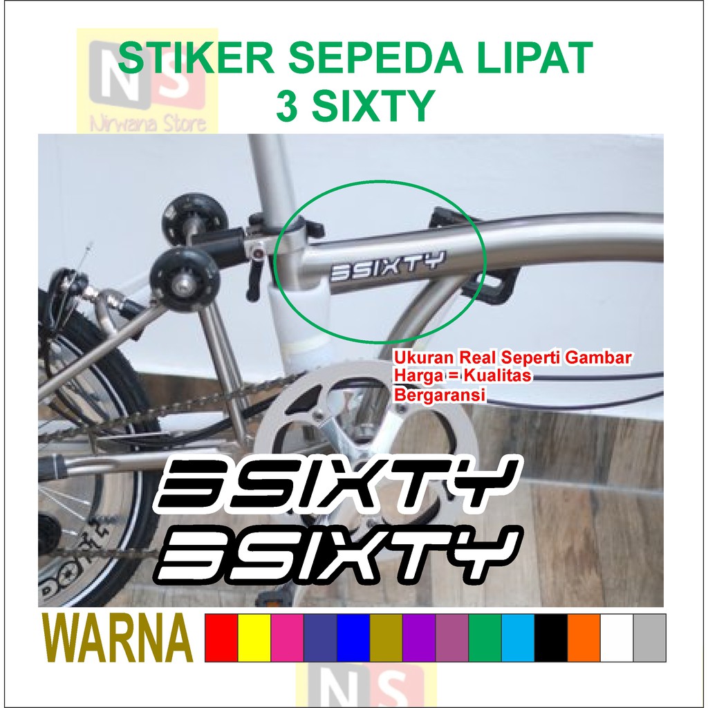 Stiker sticker 3 sixty sepeda lipat 3sixty