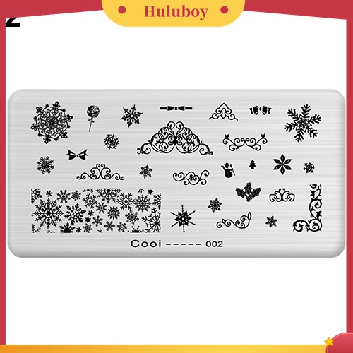 Huluboy Huluboy♡ Plat Stempel / Cap Kuku Motif Print Untuk DIY Manicure