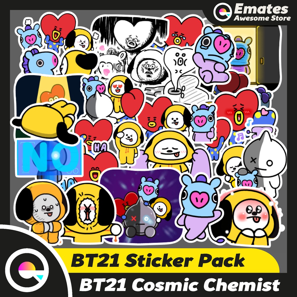 

[50pcs] Stiker Sticker BT21 Cosmic Chemistry Stiker Pack Aesthetic Laptop Waterproof