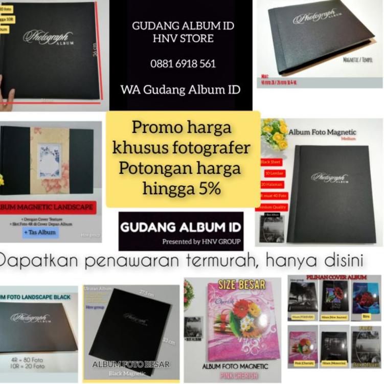 [FeD ㊖] Album Foto Magnetic Blacksheet Besar DLB Weeding Family Album 3R 4R 8R 10R //Pasti Murah