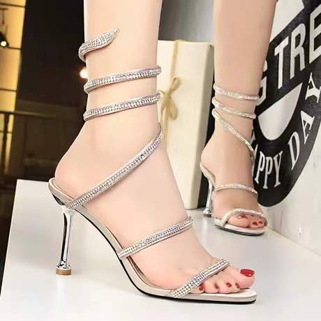 Supercleo Serpentine Band Sexy Party Wanita High Heels 5155 (34-40)