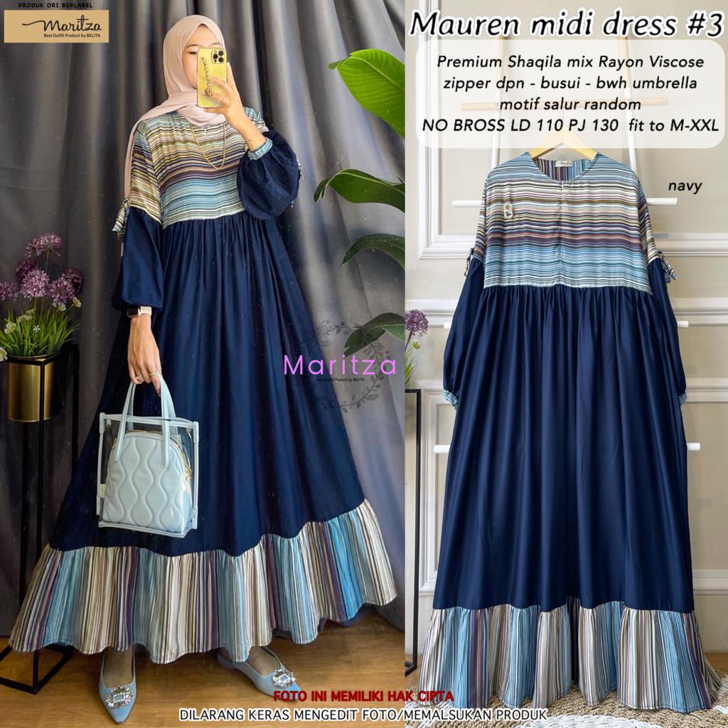 Mauren Midi Dress #3/Gamis/Baju Muslim/Dress