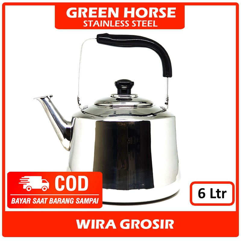 Horse Ceret Bunyi Stainless 6 Liter 26cm | Teko Siul Masak Air Panas | Whistling Kettle | Ketel